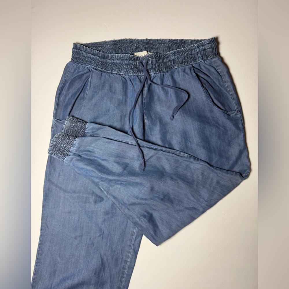 Cloth & Stone Anthropology Blue TENCEL Chambray Jogger Pants Size Small